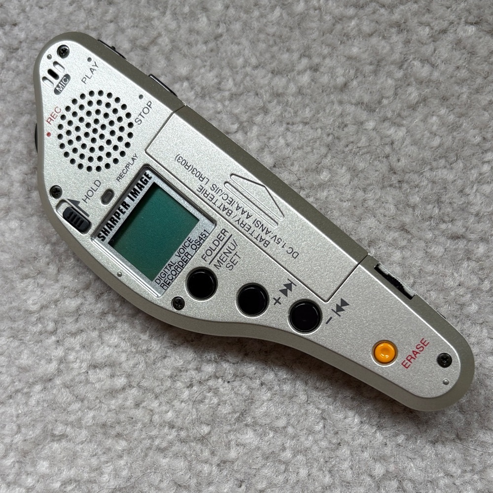 Sharper Image Silver Digital Voice Recorder